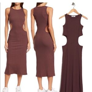 ENA PELLY Billie Racer Side Cutout Ribbed Maxi Dress